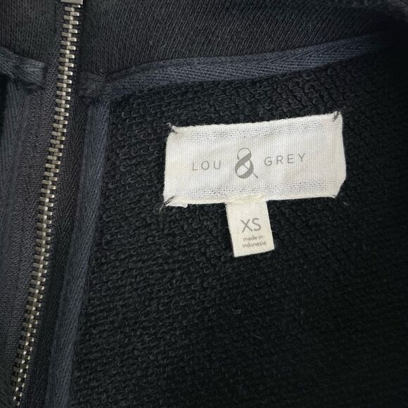 Lou and Grey Colorblock Gray Tweed Look Front Panel Black Sweater Dress Women XS - Picture 8 of 13